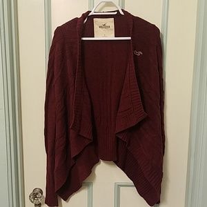 Hollister burgandy cardigan